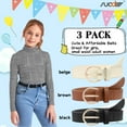 thumbnail image 3 of SUOSDEY Girls Leather Belts,Kids Skinny Belt for School Uniforms Gift 3Pack, 3 of 8