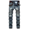 thumbnail image 2 of JGTDBPO Ripped Jeans for Men Slim Fit Stretch Jeans Ripped Skinny Jeans Straight Leg Fashion Comfort Distressed Denim Pants with Pocket, 2 of 9