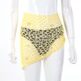 thumbnail image 4 of LMLYSoH Women's Swimwear Triangle Wrap, Fishnet Solid Color Shells Swimsuit Skirt Bikini Cover-Up Shawl, Summer Beach Cover Up, 4 of 9