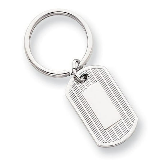 Rhodium-plated Kelly Waters Etched Lines Key Ring GL8720