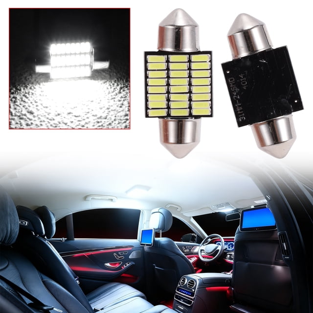 Bombillas LED de luz de cúpula Unique Bargains Chip 4014 24 LED para luz de cúpula de automóvil, luces interiores, luz de placa de matrícula 31 mm, bombilla de luz de mapa 2 Pcs