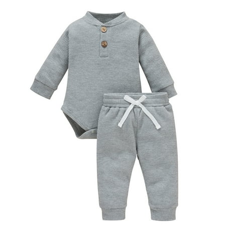 

Zukuco Newborn Baby Boy Girl Clothes Long Sleeve Romper and Pants Spring Fall Winter Outfits Set