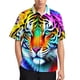 thumbnail image 2 of Camisa informal con estampado de rayas de piel de tigre para hombre, camisa hawaiana de vacaciones de manga corta, camiseta de gran tamaño para hombre, blusas, ropa, 2 of 5