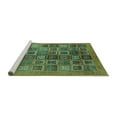 thumbnail image 2 of Ahgly Company Machine Washable Indoor Square Abstract Turquoise Blue Modern Area Rugs, 7' Square, 2 of 4