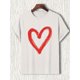 thumbnail image 3 of Camiseta informal de cuello redondo para hombre con estampado de corazón rojo, tejido de punto, ligeramente elástica, corte regular, ideal para el verano., 3 of 9
