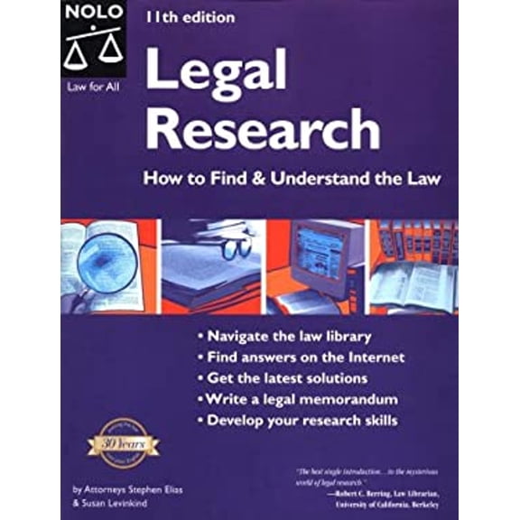 Pre-Owned Legal Research: How to Find & Understand the Law (Paperback) 0873379195 9780873379199