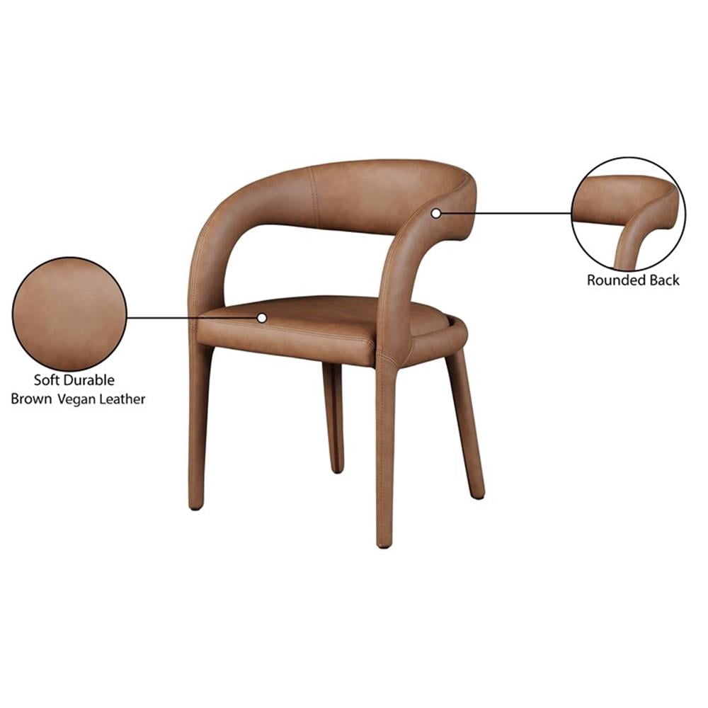 Meridian Furniture Sylvester Brown Vegan Leather Dining Chair