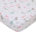 thumbnail image 4 of NoJo Sweet Forest Friends 4 Piece Crib Bedding Set -  Pink, Aqua, Grey & White, 4 of 6
