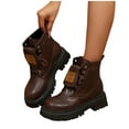 thumbnail image 6 of Wowcloth Retro Chunky Heel Ankle Boots for Women - Thick Sole Low Heel Design for Fall/Winter Seasonal Wear & Versatile Casual Outfits, 6 of 9