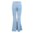 thumbnail image 5 of Plebaso Womens Jeans Solid Color High Waist Zipper Pocket Wide Leg Denim Pants Ladies Street Style Flare Pants, 5 of 6