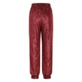 thumbnail image 5 of successthop Sequin Joggers for Women Sparkly Party Loose Causal Pants Elastic Pants Solid Trendy Disco Trousers Red XL, 5 of 8