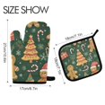 thumbnail image 2 of Yayeee Oven Mitts and Pot Holder Set of 2 Heat Resistant Kitchen Gloves Baking Hot Pad, Beige Christmas Gingerbread, 2 of 5