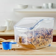 LOCK&LOCK 50.7-Cup Easy Essentials Plastic Food Storage Container with Flip Lid and Serving Cup