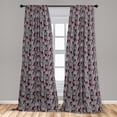 thumbnail image 2 of Floral Window Curtains, Achromatic Colored Tulips Romantic Theme on Warm Colored Backdrop Artwork, Lightweight Decor 2-Panel Set with Rod Pocket, Pair of - 28"x63", Burgundy and Grey, by Ambesonne, 2 of 3