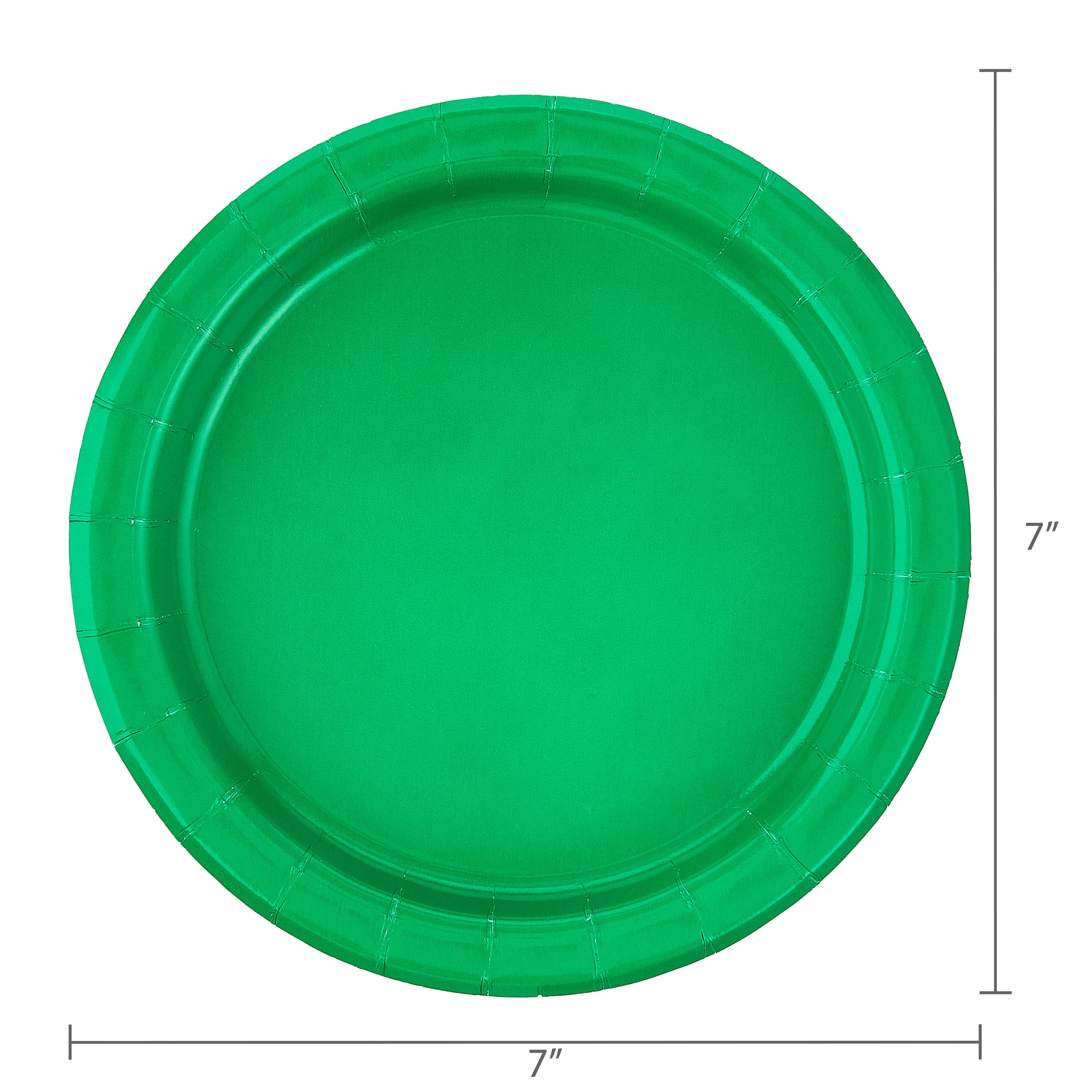 Disposable Paper Plates, 7", Green, 24 Count, by Way To Celebrate
