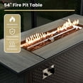 thumbnail image 3 of XIZZI 9-Piece Patio Furniture Set Outdoor Furniture with Fire Pit and 4 Swivel Chairs, High-Back All-Weather Rattan Wicker Outdoor Conversation Set with Solar Light Coffee Table Orange Red, 3 of 9