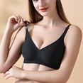 thumbnail image 6 of Xijirk Women Wireless Bra Seamless V Neck Adjustable Maternity Straps Soft Stretch for Nursing Daily Wear,Black,XXL, 6 of 9