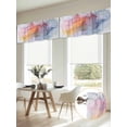 thumbnail image 6 of Pink Yellow Blue Abstract Valances for Windows, Modern Art Wave Light Filtering Kitchen Curtains, Rod Pocket Window Valance Curtains for Living Room Bedroom, 42" W x 12" L, 2 Panels, 6 of 9