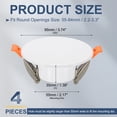thumbnail image 2 of Uxcell 4Pcs 95mm/3.7" Round Ceiling Cover Plate, LED Downlight Hole Trim Wall Hole Spring Mount Decorative Flat Cap Access Panel for 2.2-3.3 Inch Ceiling or Wall Openings, Matte White, 2 of 7