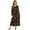 Brown Dachshund, variant on Long Sleeve Nightgowns for Women Button Down Sleepwear Funny Pug Print Night Gown Plus Size House Dress Winter Loungewear Pajama Party, Large