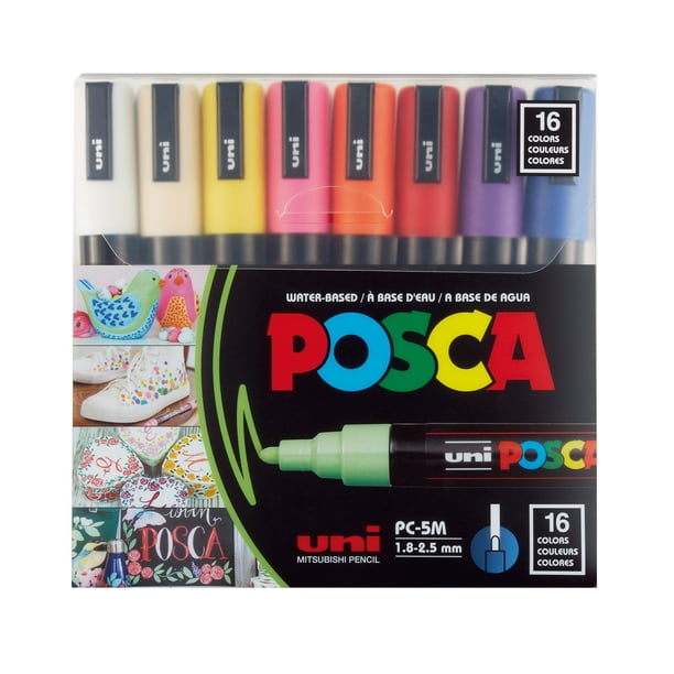 POSCA 16Color Paint Marker Set, PC5M Medium
