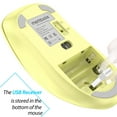 thumbnail image 3 of Wireless Mouse, 2.4GHz with USB Receiver, 1200 DPI Optical Tracking, 5 Buttons,Ambidextrous PC/Mac/Laptop - Light yellow, 3 of 11