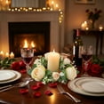 thumbnail image 6 of Artificial Candle Wreath with Silk Florals for Wedding Party and Holiday Decor, 6 of 6