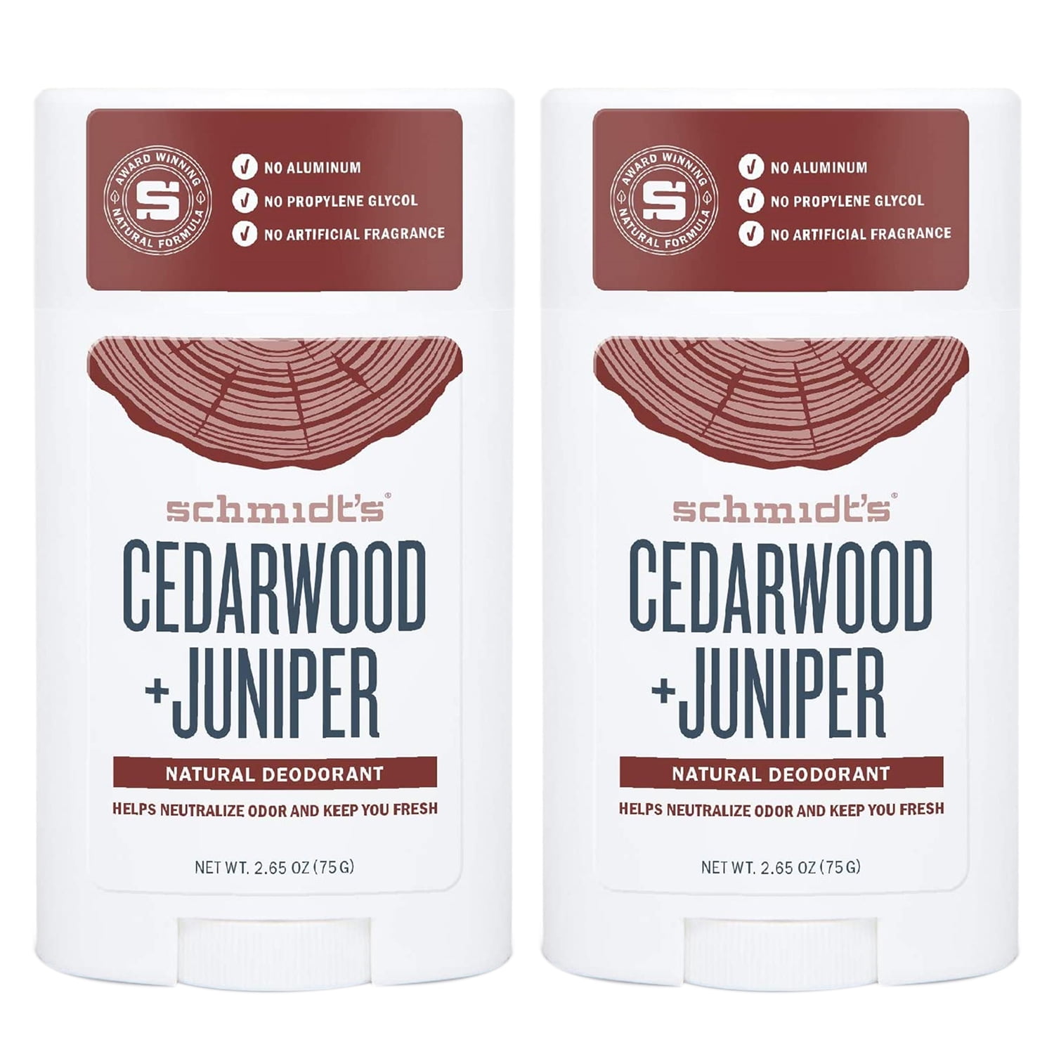 2-Pack Schmidts - Natural Deodorant Cedarwood Juniper - 2.65 by Schmidts Deodorant - Walmart.com