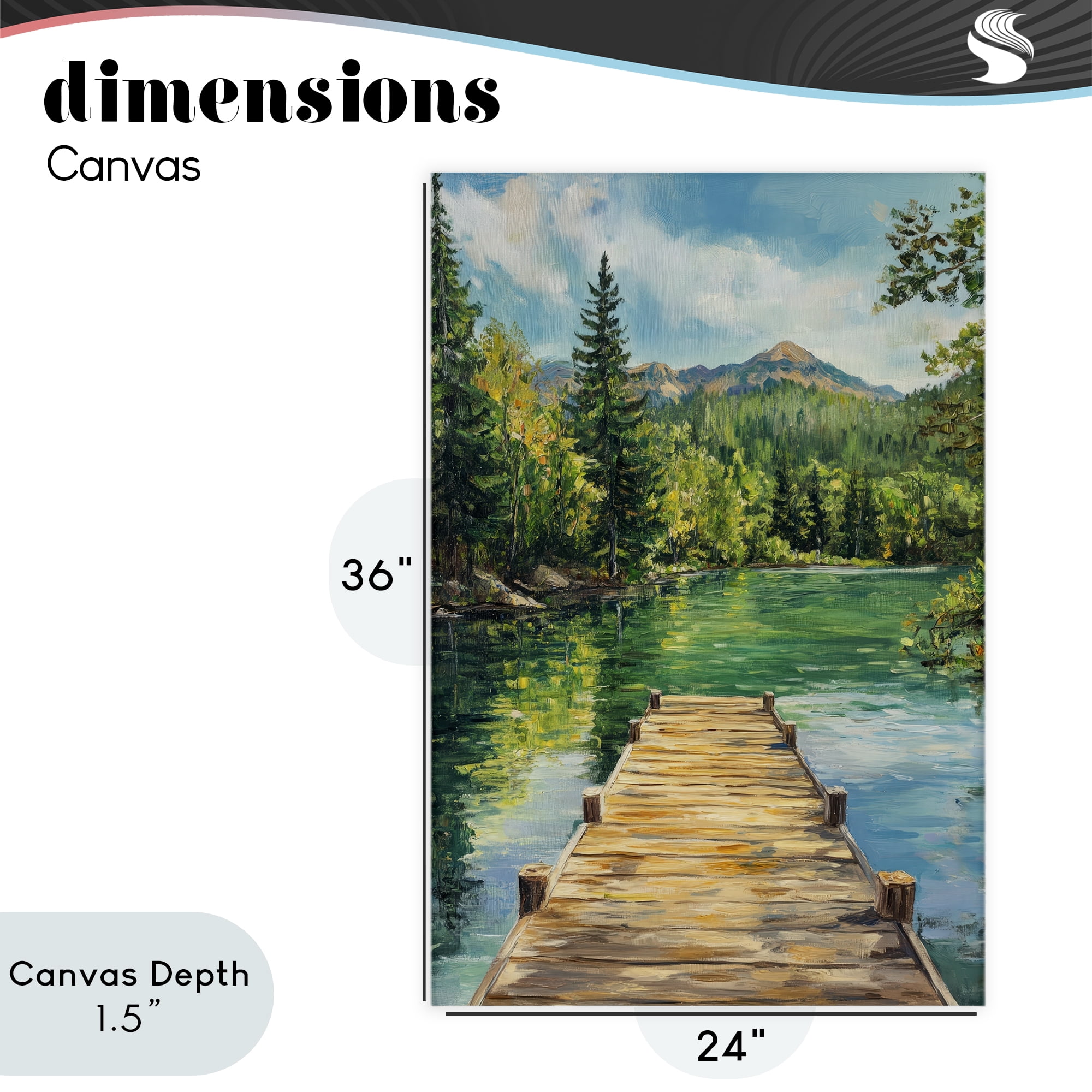 Stupell Industries Sunlit River Dock Canvas Wall Art, design by Petal Prints Design