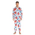 thumbnail image 3 of FORMRS Onesies Pajama for Adults Unisex Hoodie Winter Jumpsuit One Piece Sleepwear, Sizes S-2XL, Playful Strawberries, 3 of 7