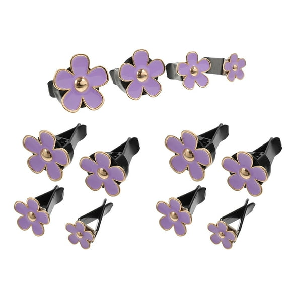 OUNONA  12 Pcs Flower Air Freshener Car Clips Vent Accessories Purple