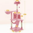 thumbnail image 2 of RONG-3 Sturdy Cat Tree Tower Cozy Kitten Condo Durable Scratching Post with Soft Hammock Basket 54in Indoor Safe Interactive Pet Play Spot,Pink, 2 of 10