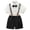White, variant on Quealent Boys' Formal Suit Short Sleeve Dress Shirt with Bowtie and Suspender Shorts Casual Gentleman Wedding Party Clothes (Khaki, 18-24 Months)