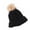 Black, variant on Xfvqtps Womens Beanie Knit Crochet Cuffed Fuzzy Pompom Solid Color Ribbed Chunky Stretch Windproof Coldproof Warm Outdoor Versatile Thickened Soft Fall Winter Skull Cap Red
