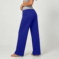 thumbnail image 3 of cocolona Womens High Waist Patchwork Yoga Pants Elastic Waist Drawstring Wide Leg Lounge Pants with Pockets, 3 of 4