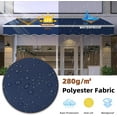 thumbnail image 4 of MEETWARM 13.1'x 8.2' Patio Awning Retractable Awning Cover for Sunshade Shelter, Outdoor Patio Canopy with Manual Crank Handle/Water-Resistant 280g/m² Polyester for Patio, Balcony, Yard, Navy Blue, 4 of 7