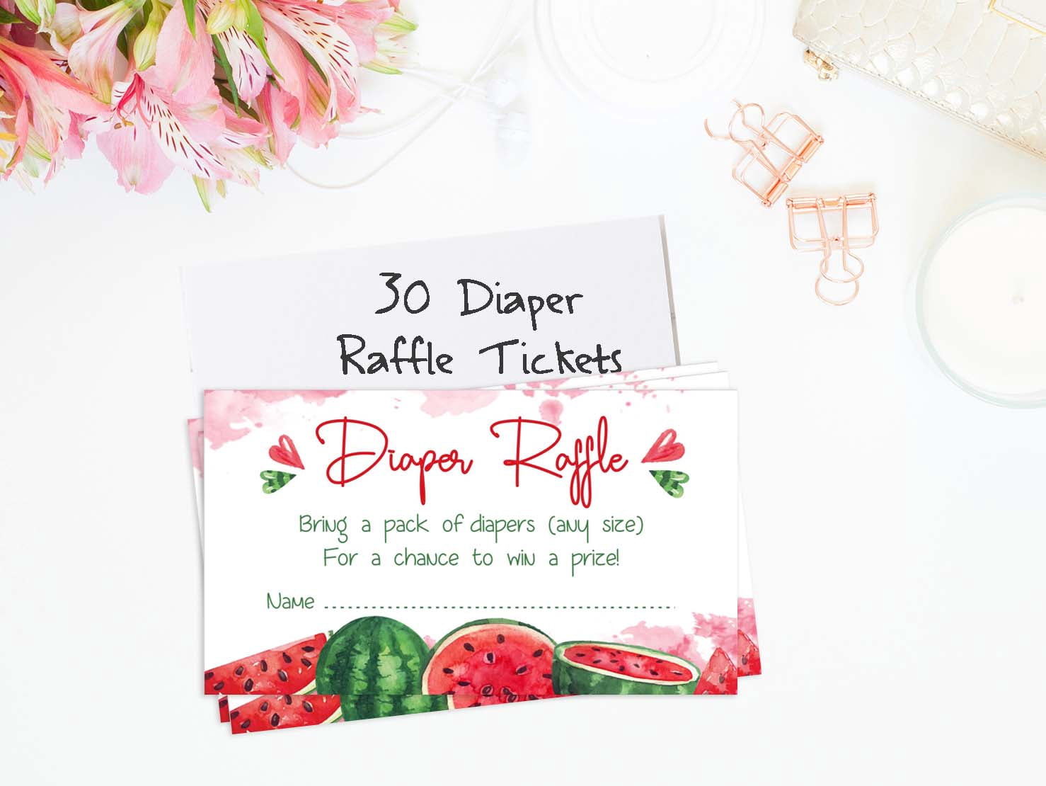 Inkdotpot 30Baby ShowerDiaper Raffle Ticket Lottery Insert Cards Supplies Games For Baby Shower Party Gender Neutral Bring A Pack Of Diapers To Win Favors Gifts And Prizes