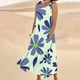 thumbnail image 4 of Vestido de Verano para las Mujeres sin Mangas Lino-Look Impreso Maxi, Suelto Fluido Y Vestido Sexy de Moda para las Mujeres, 4 of 5
