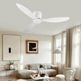 thumbnail image 3 of Tower Fan 52" Flush Mount white Ceiling Fan without light, 3 Reversible Blades, with 6 Speeds Reversible DC Motor,Low Profile Ceiling Fan with no light for Living Room Kitchen Bedroom,Box Fan, 3 of 9