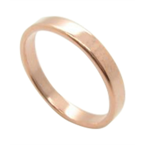 Solid Copper Band Ring CR42T -3mm wide - 1/8 of an inch wide.