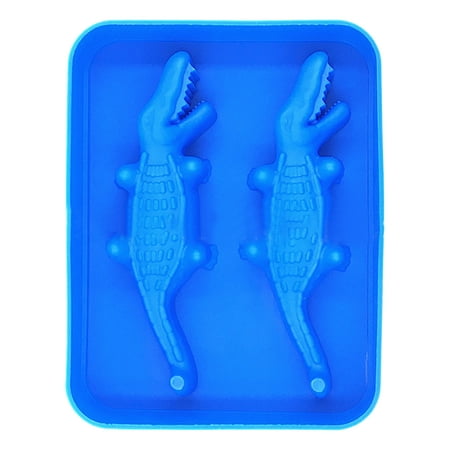 

Farfi 2 Pcs Ice Mould Tray Creative Fast Demoulding DIY 3D Crocodile Shape Bar Silicone Ice Mold Kitchen Tools