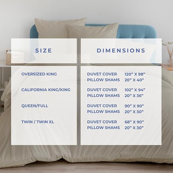Homi Drapes 100% Egyptian Cotton 3 Piece Duvet Cover Set - Breathable All Season Comforter Cover with Zipper Closure & Corner Ties Sateen Weave (Beige, California King)