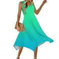 thumbnail image 6 of Sleeveless Summer Dress for Women 2025 Flowy Irregular Hem Casual A-line Dress Holiday Outing Beach Dresses Gradient, 6 of 8