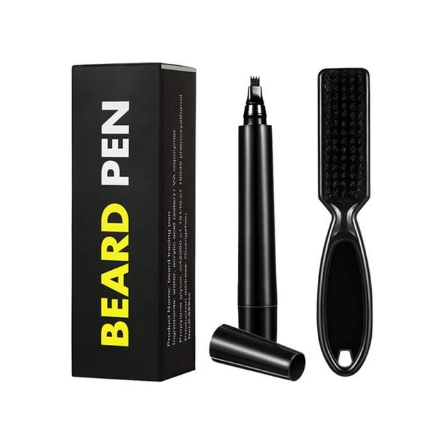 Crayon à Barbe pour Homme, Stylo à Barbe Imperméable et Couverture Longue Durée, Finition Naturelle, Forme de Réparation de Moustache Masculine, Améliore Efficacement les Poils du Visage