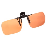 Polar Optics Unisex Flip Ups Rectangle Clip Ons Sunglasses Black