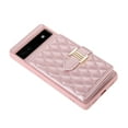 thumbnail image 5 of for Google Pixel 6a Detachable Shoulder Strap Wallet Case, with Card Slots & 360-degree Rotation Stand Ring Flip Premium PU Leather Protective Cover Lanyard for Women Girls, Rosegold, 5 of 9