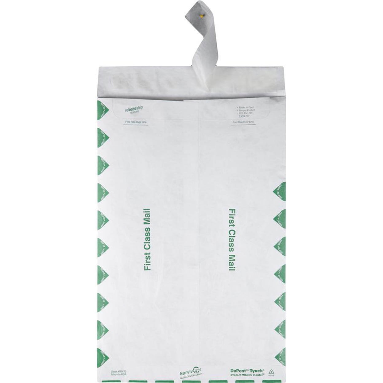 Quality Park Survivor Tyvek First Class Envelopes - First Class Mail - 10"W x 15" L- 14 lb - Peel & Seal - Tyvek - White