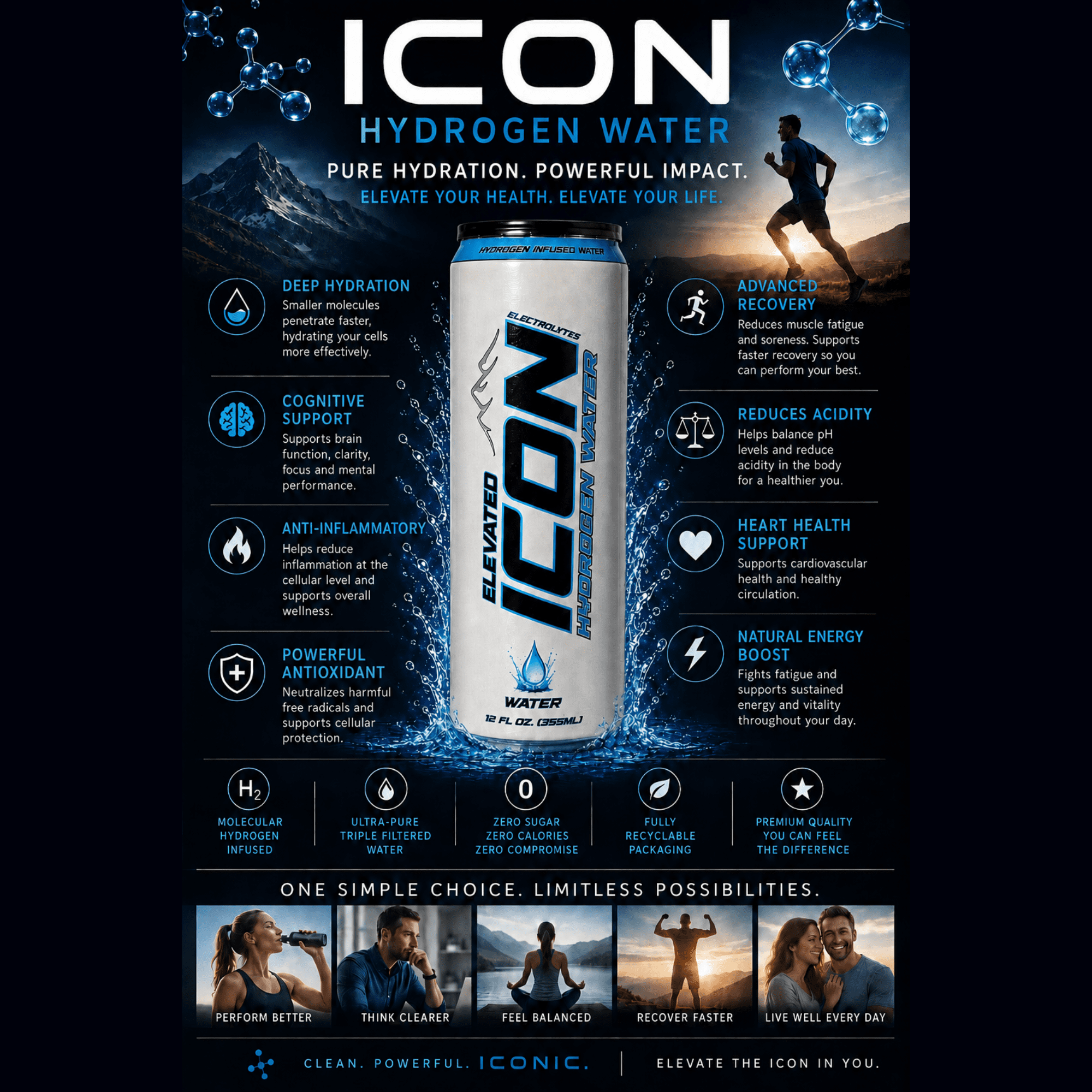 Elevated ICON Hydrogen Water 12pk