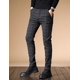 thumbnail image 2 of Pantalones a cuadros para hombre, estilo casual, elásticos, ajustados, pantalones chinos Negro - 32 Negro - 32 Xishao ropa, 2 of 2