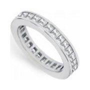 Fine Jewelry Vault UBAGSQ200CZ1602 CZ Eternity Band 2 CT Princess Cut AAA CZ Eternity Band in 925 Sterling Silver